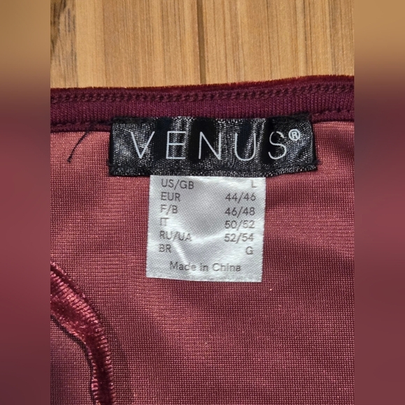 NWOT Venus Elegant Velvet Burgundy Cami Top - Picture 5 of 7